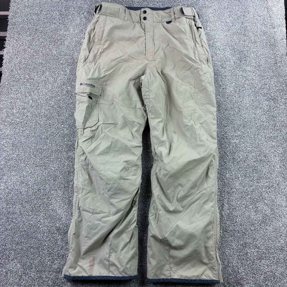Columbia Vertex Snow Pants Mens L Tan Ski Snowboard Waterproof Insulated Outdoor